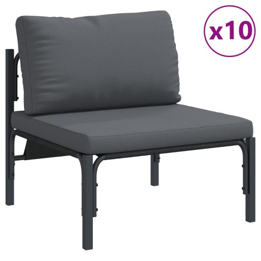 Kerti Kanapé Szett 13 pcs Antracitszürke Acél