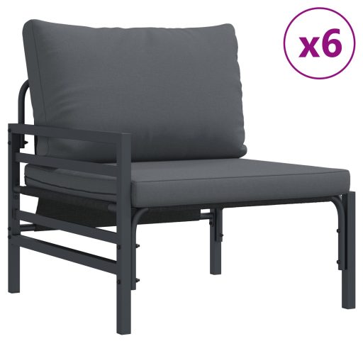 Kerti Kanapé Szett 14 pcs Antracitszürke Acél