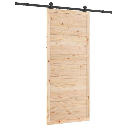 Csúszó ajtó Barna 80 x 208 cm Tömör fenyőfa