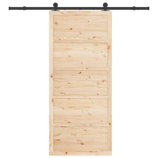 Csúszó ajtó Barna 80 x 208 cm Tömör fenyőfa