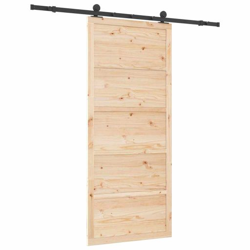 Csúszó ajtó Barna 80 x 208 cm Tömör fenyőfa