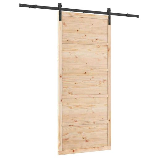 Csúszó ajtó Barna 100 x 208 cm Tömör fenyőfa