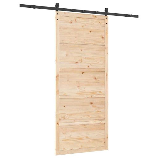 Csúszó ajtó Barna 100 x 208 cm Tömör fenyőfa