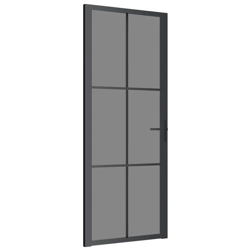 Fekete ESG üveg és alumínium beltéri ajtó 83 x 201,5 cm