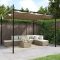 Tópszínű pergola behúzható tetővel 295 x 292 x 230 cm