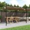 Tópszínű pergola behúzható tetővel 589 x 292 x 230 cm
