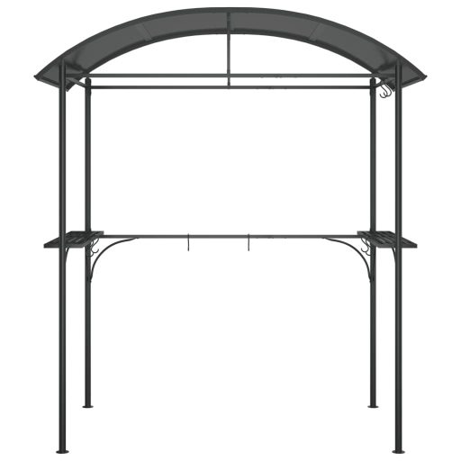 Antracit acél grillező pavilon oldalsó polcokkal 220x115x230 cm