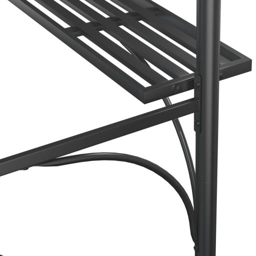 Antracit acél grillező pavilon oldalsó polcokkal 220x115x230 cm
