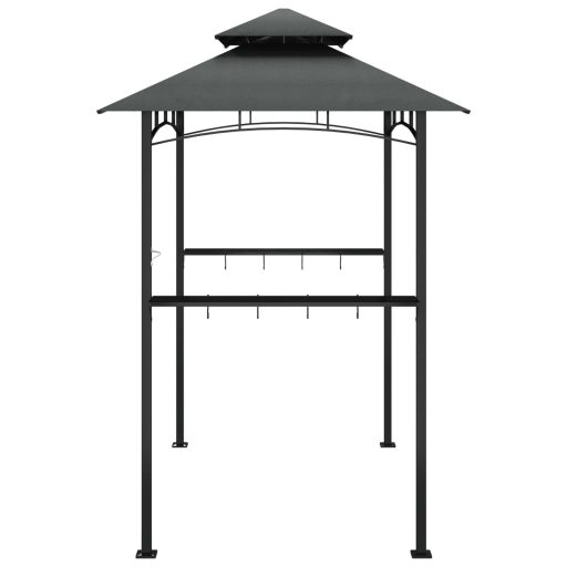 Antracit acél grillező pavilon oldalsó polcokkal 240x150x243 cm