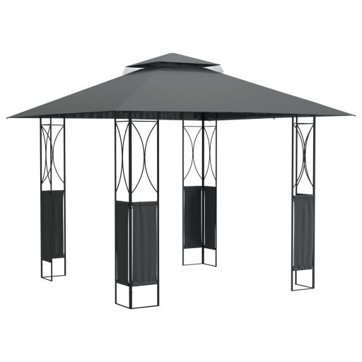 Antracitszürke acélpavilon tetővel 300 x 300 x 270 m