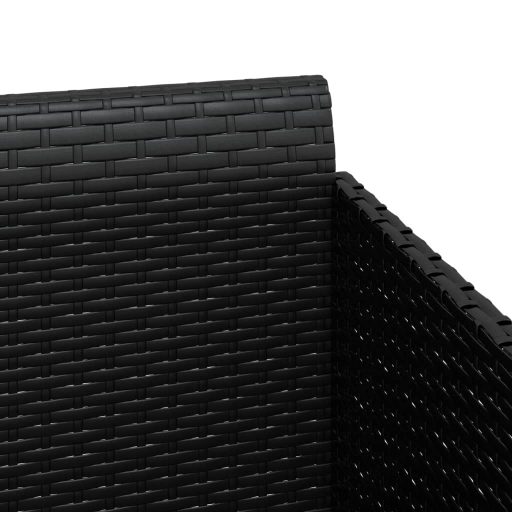 Fekete polyrattan napozóágy párnával 182 x 118 x 63 cm