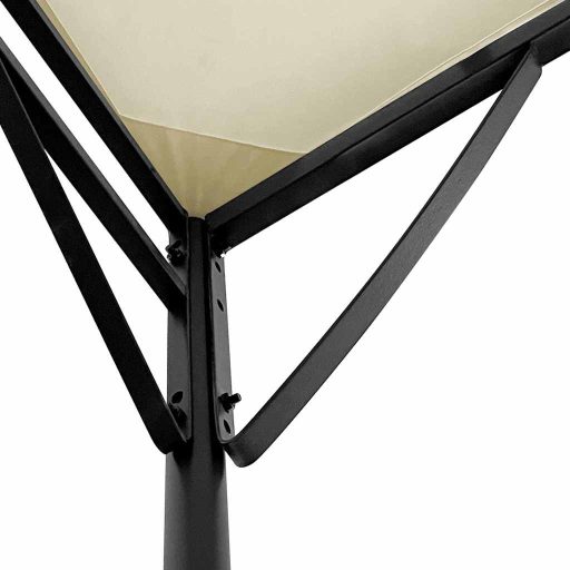 Krémszínű szövet és acél pavilon 4 x 3 m 180 g/m²