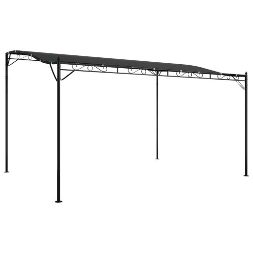 Antracitszürke szövet és acél pavilon 4 x 3 m 180 g/m²