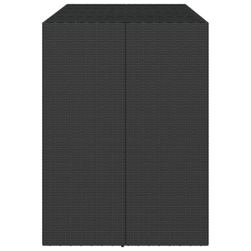 Fekete polyrattan üveglapos bárasztal 145 x 80 x 110 cm