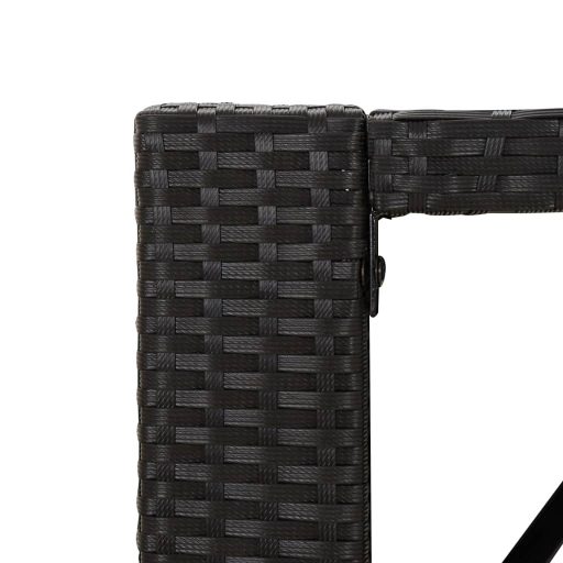 Fekete polyrattan üveglapos bárasztal 145 x 80 x 110 cm