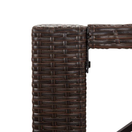 Barna polyrattan kerti asztal üveglappal 185 x 80 x 110 cm