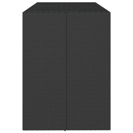 Fekete polyrattan üveglapos bárasztal 185 x 80 x 110 cm