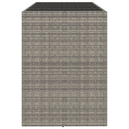 Szürke polyrattan üveglapos kerti asztal 185 x 80 x 110 cm