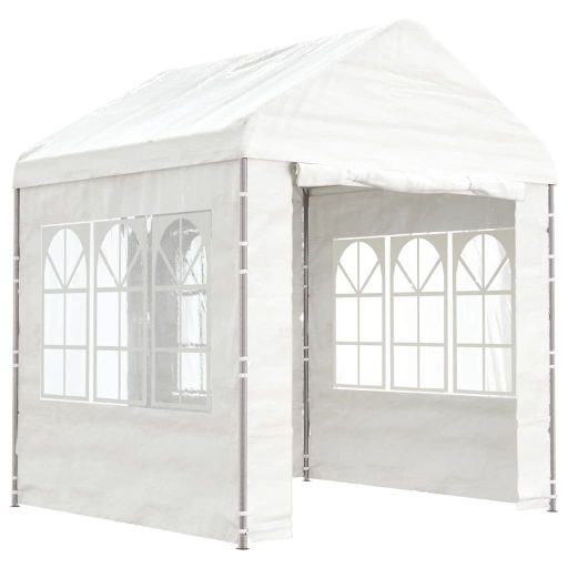 Fehér polietilén pavilon tetővel 2,28 x 2,23 x 2,69 m