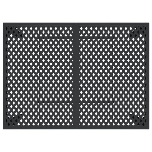 Antracitszürke acél kerti asztal 110 x 80 x 72 cm