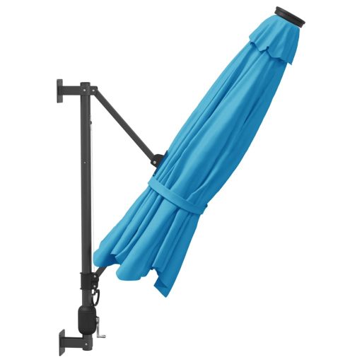 Tengerkék LED-es falra szerelhető napernyő 290 cm