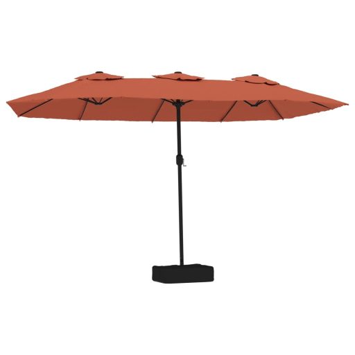 Terrakotta dupla tetős LED-es napernyő 449x245 cm