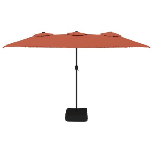 Terrakotta dupla tetős LED-es napernyő 449x245 cm