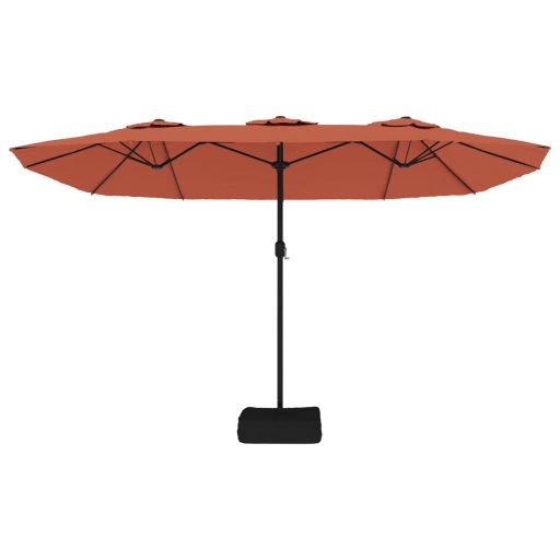 Terrakotta dupla tetős LED-es napernyő 449x245 cm