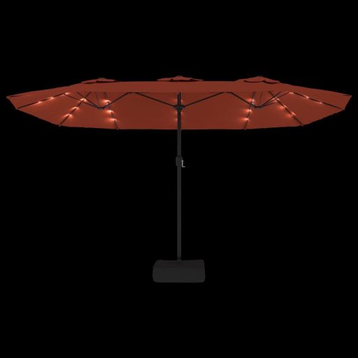Terrakotta dupla tetős LED-es napernyő 449x245 cm