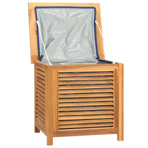 Tömör tíkfa kerti tárolóláda zsákkal 60 x 50 x 58 cm