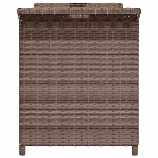 Barna polyrattan kerti pad párnával 116 x 46 x 57 cm