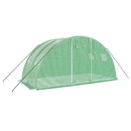 Zöld acélvázas melegház 8 m² 4 x 2 x 2 m