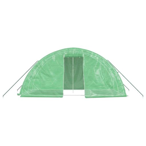 Zöld acélvázas melegház 10 m² 5 x 2 x 2,3 m