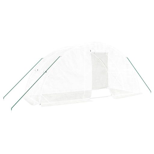 Fehér acélvázas melegház 10 m² 5 x 2 x 2,3 m
