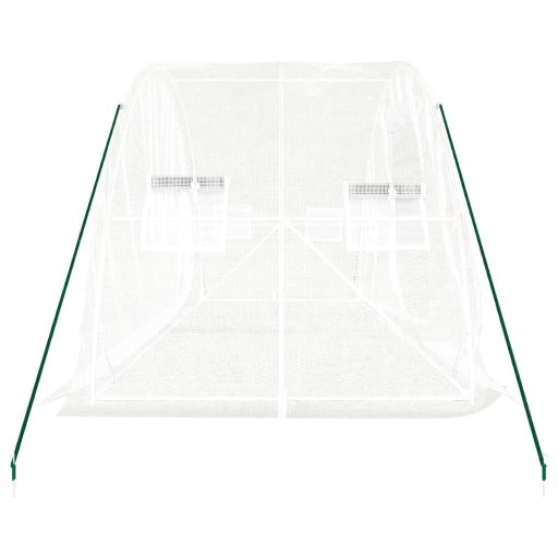 Fehér acélvázas melegház 10 m² 5 x 2 x 2,3 m