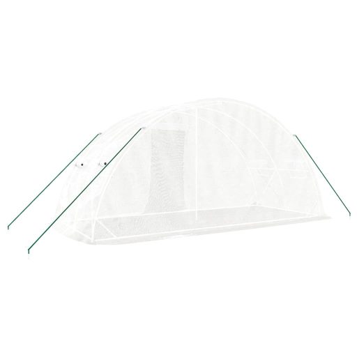 Fehér acélvázas melegház 10 m² 5 x 2 x 2,3 m