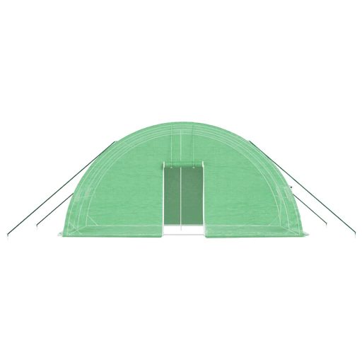 Zöld acélvázas melegház 12 m² 6 x 2 x 2,85 m