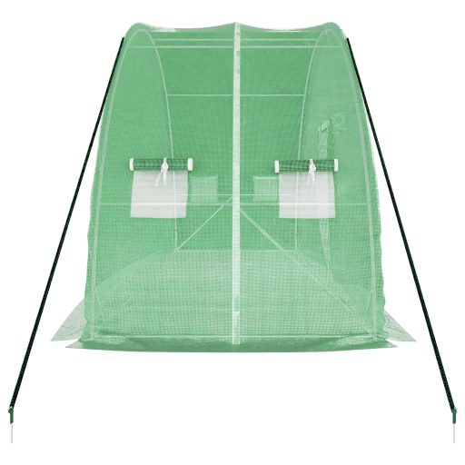 Zöld acélvázas melegház 12 m² 6 x 2 x 2,85 m