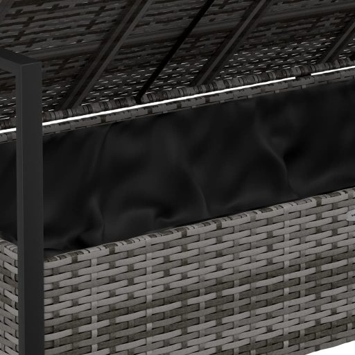 2 személyes szürke polyrattan kerti kanapé párnával
