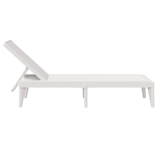 Fehér PP napozóágy 186 x 60 x 29 cm