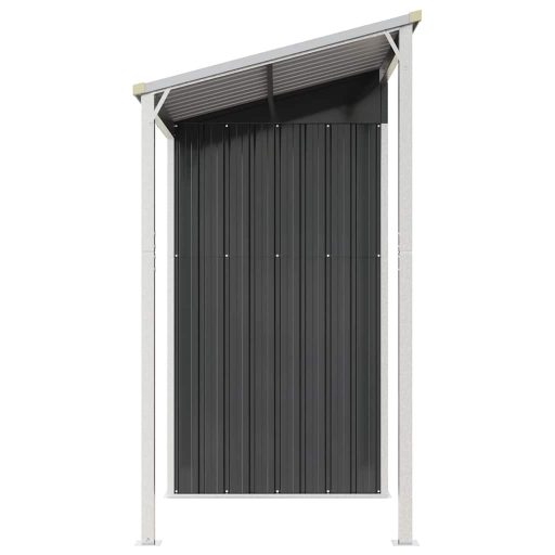 Antracitszürke fészer meghosszabbított tetővel 277x107x181 cm