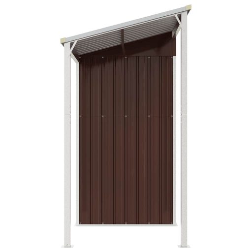 Barna kerti fészer meghosszabbított tetővel 277x107x181 cm