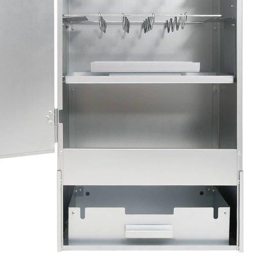 Horganyzott acél BBQ füstölőkemence faaprítékkal 44,5x29x110 cm