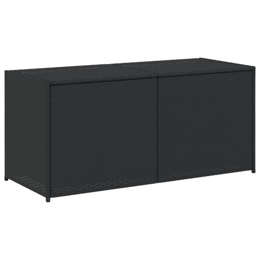 Fekete polyrattan kerti tárolóláda 283 L