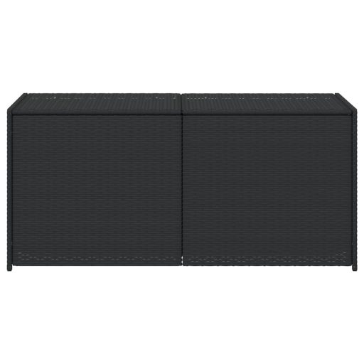 Fekete polyrattan kerti tárolóláda 283 L