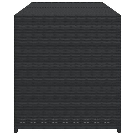 Fekete polyrattan kerti tárolóláda 283 L