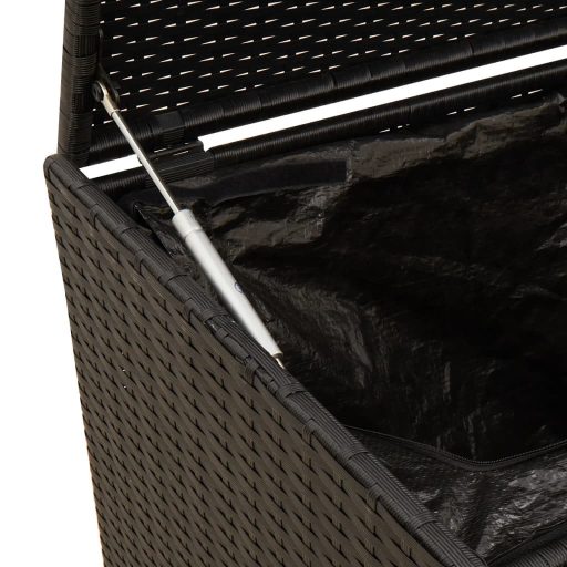 Fekete polyrattan kerti tárolóláda 283 L