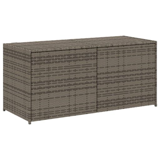 Szürke polyrattan kerti tárolóláda 283 L