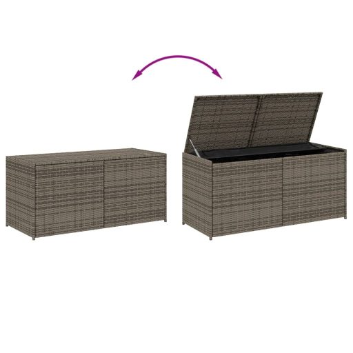 Szürke polyrattan kerti tárolóláda 283 L