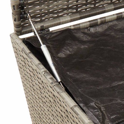 Szürke polyrattan kerti tárolóláda 283 L